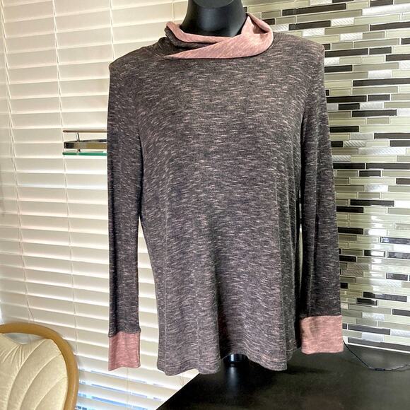 Lime n Chili long sleeve cowl neck tunic. Grey and pink marl. Size small - Picture 1 of 6